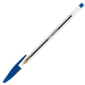BOLIGRAFO CRISTAL CUERPO TRANSPARENTE TRAZO 0,4 MM. COLOR AZUL BIC