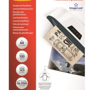 PACK 100 BOLSAS PLASTIFICACION 125 MICRAS A4 216X303 FELLOWES