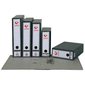 ARCHIVADOR JASPEADO ECOCLASSIC NEGRO FOLIO NATURAL LOMO ANCHO 290X350X70 C/RADO