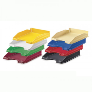 BANDEJA APILABLE DE PLASTICO 350X250X65 MM. COLOR NEGRO