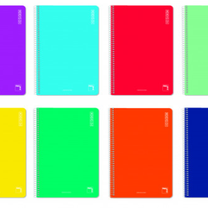 CUADERNO ESPIRAL SERIE BASIC TAPA BLANDA 60 GRS. FOLIO (215X310MM.) 80 HOJAS CUADRÍCULA 4X4 CON MARGEN