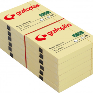 BLOC 100 NOTAS ADHESIVAS 75X125MM AMARILLAS
