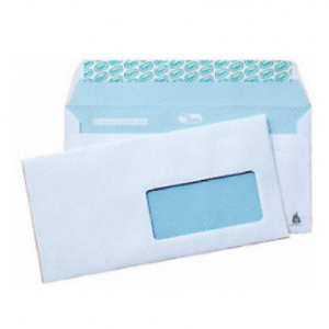 CAJA 500 SOBRES AMERICANO (115X225) OFFSET BLANCO 90 GRS. VENTANA DERECHA 45X100 B.20 D.20 OPENSAM AUTOADHESIVO CON TIRA DE SILICONA